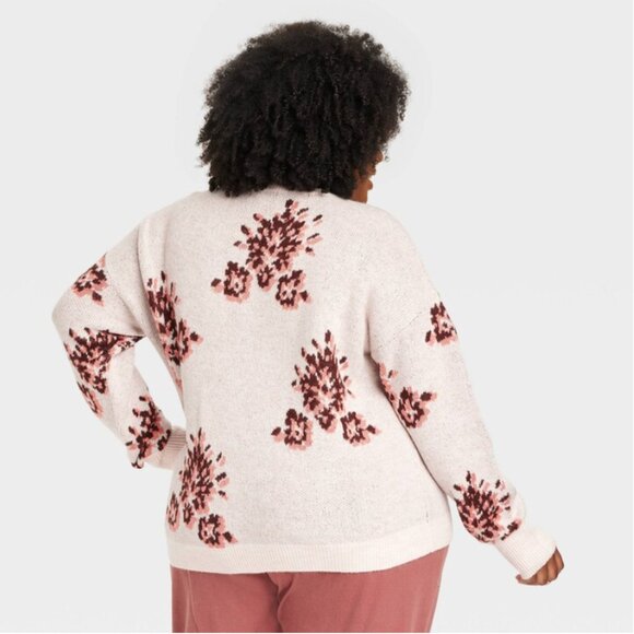 Knox Rose Women's Crewneck Sweater Floral Long Sleeve - Picture 3 of 13